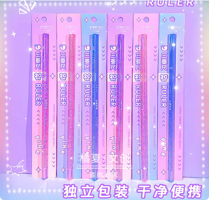 frog color triangular ruler 20cm ruler ins high color value girl heart primary school students with measurement art painting