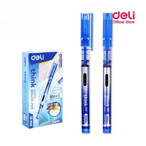 deli eq300 bl roller pen blue color ink