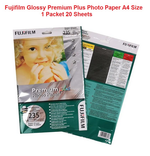 fujifilm premium plus glossy photo paper 20 sheets