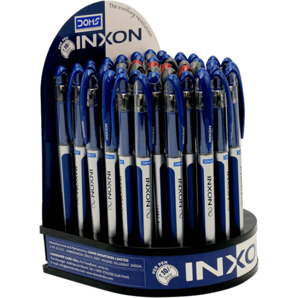 doms inxon ballpoint pens with soft rubberized grip for comfortable writing black 2pcs