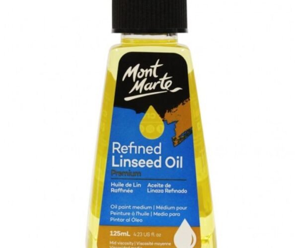 mont marte refined linseed oil premium 125 ml enhances flow slows drying increases gloss