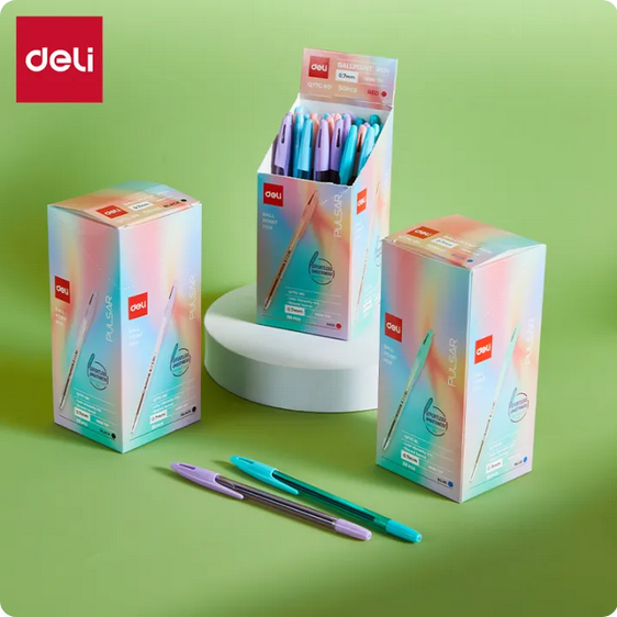 deli eq77c bk ballpoint pen black 10 pcs