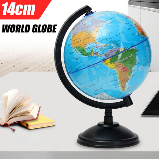 14cm globe world earth atlas map ball &swivel stand geography school educational