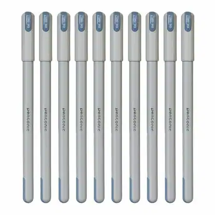 Pentonic Frost 0.6 mm Refillable Gel Pen |10 pcs pack | Black/Blue/Red
