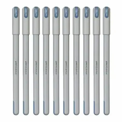 Pentonic Frost 0.6 mm Refillable Gel Pen |10 pcs pack | Black/Blue/Red