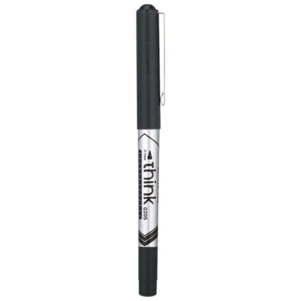deli eq20520 roller pen black ink – 12 pcs smooth writing pens for school & office use