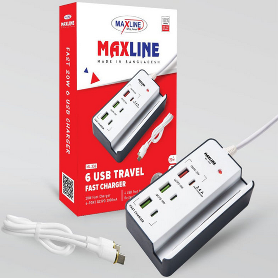 maxline ml 336sf travel super fast charger 6usb