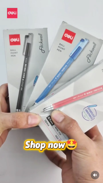 deli eq120 bl flickwell ballpen 0.7 blue