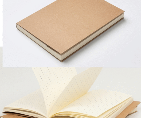 papertree dotted notebook a5 size black & brown cover