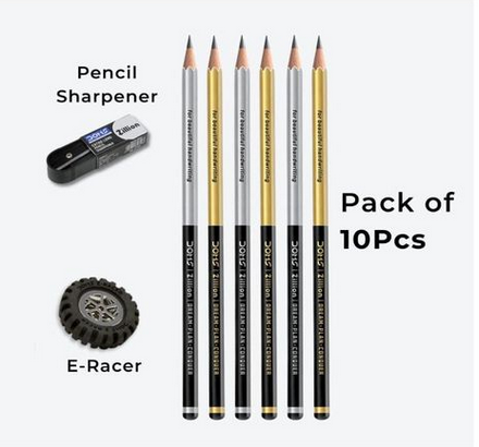 doms zillion pencil hexagonal shaped pencil 10pcs