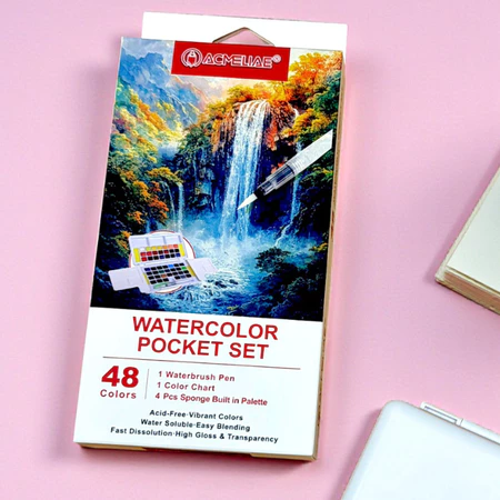 acmeliae premium water color gift smooth brush easy mixed color 12/24/36/48 shade