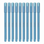 pentonic frost 0.6 mm refillable gel pen | pastel grey body black ink set of 10