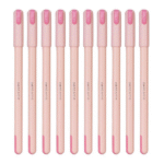 pentonic frost 0.6 mm refillable gel pen | pastel grey body black ink set of 10