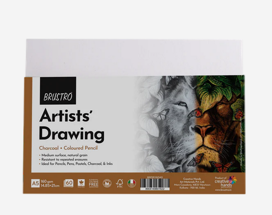 brustro artists drawing paper 160 gsm a5 size, pack of 60 sheets