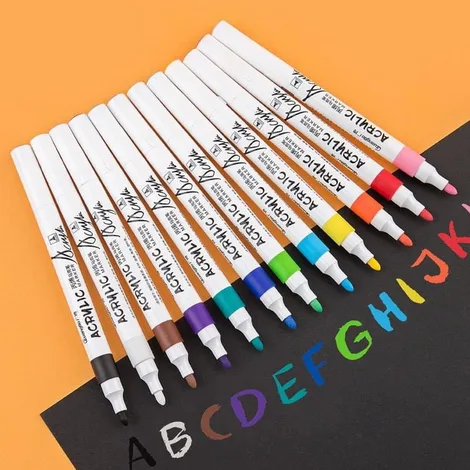 acrylic paint marker pens, acrylic brush pens for rock painting, stone, ceramic, glass, wood, canvas