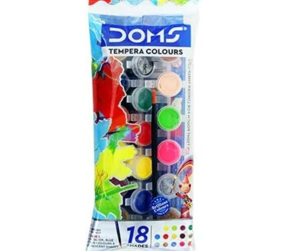 doms tempera color 6, 12 & 18 shades with brush