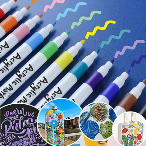 acrylic paint marker pens, acrylic brush pens for rock painting, stone, ceramic, glass, wood, canvas