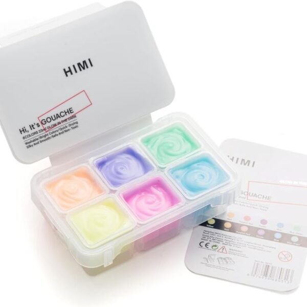 HIMI Glow in The Dark Jelly Gouache Paint Set, 6 Colors 23ml