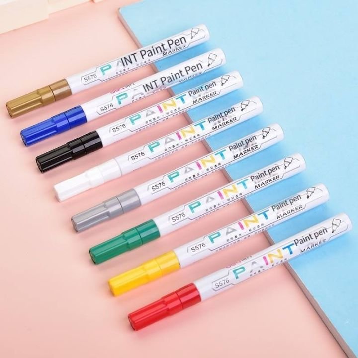 8 Pcs Combo Deli Paint Pen S558 Car Toy Decoration Paint Remover Pen Marker Pen Tire Marker Pen Graffiti Pen Marker Pen