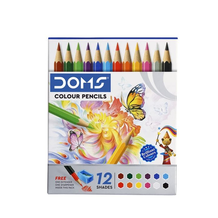 doms colour pencil 12 shades half size