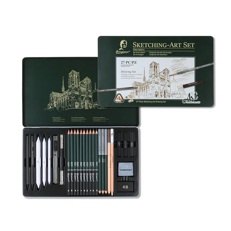 giorgione art supplies 27pcs sketching pencil drawing art set professional soft hard charcoal sketch pencils for artist