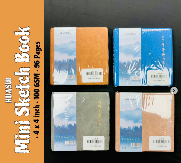 huasui mini sketch book travel small sketch book 4x4 inch 96 page leather cover