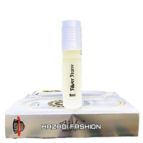 Alif attar silver stone roll on non alcoholic perfume 8ml