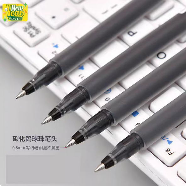 6 pcs Writing Gel Pen Large Capacity 0.5 Black Water Pen