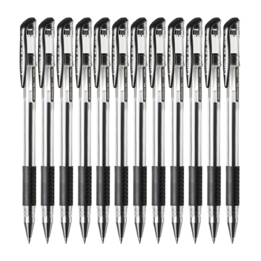 comix gp306 gel pen 0.5mm black & blue 12pcs