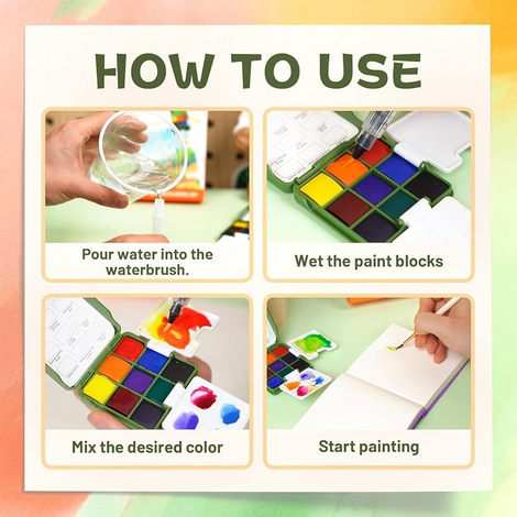 YPLUS Pocket Watercolor Paint Kit