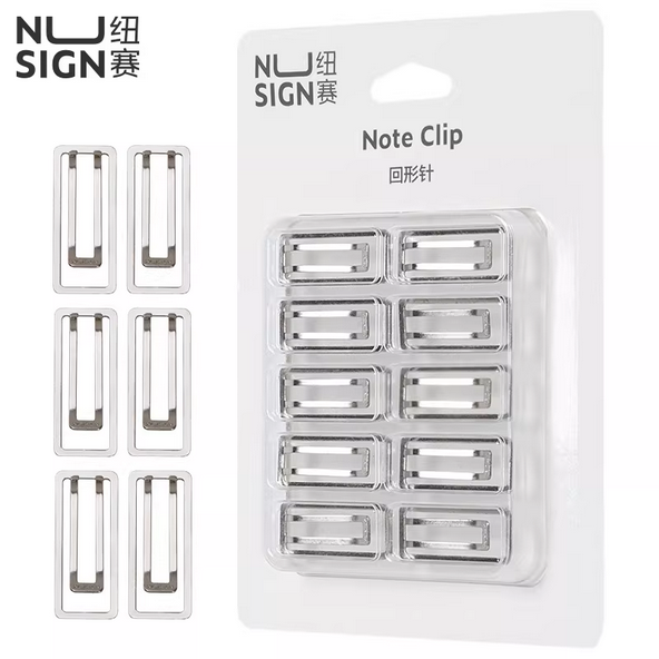 Deli NS106 Silver Metal Paperclip Notes Clip Bookmark U-shaped Needle