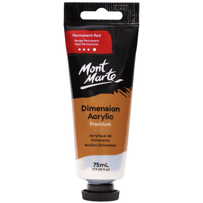 Mont Marte Dimension Acrylic Paint 75ml Permanent Red | Premium 3D Acrylic Paint