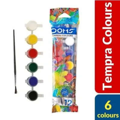 doms tempera color 6, 12 & 18 shades with brush