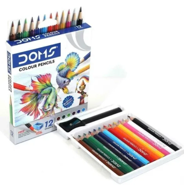 DOMS Color Pencil 12 Shades Half Size