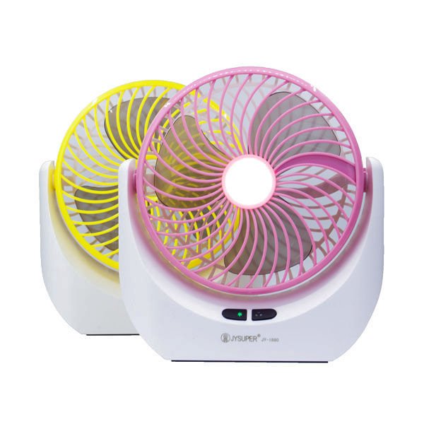 jy super 1880 lithium rechargeable fan with led light