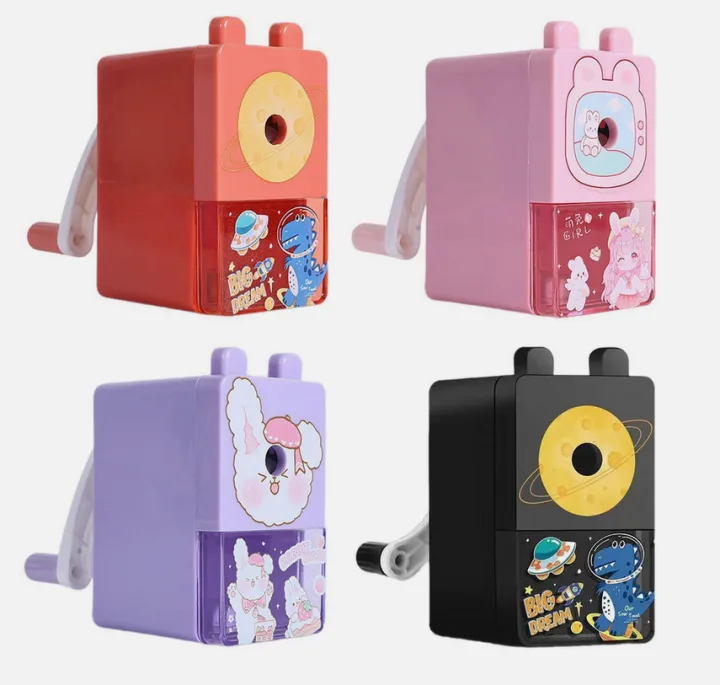 student cartoon pencil sharpener hand cranked automatic pencil sharpener labor saving single hole pencil sharpener stationery