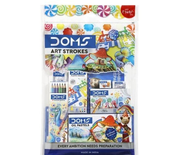 doms art strokes kit 8 piece set – complete painting & drawing kit