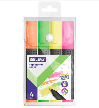 deli uu601 4c iselect highlighter set 4pcs set