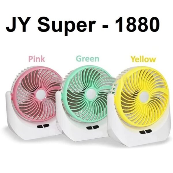JY Super 1880 Lithium Rechargeable Fan with Led light