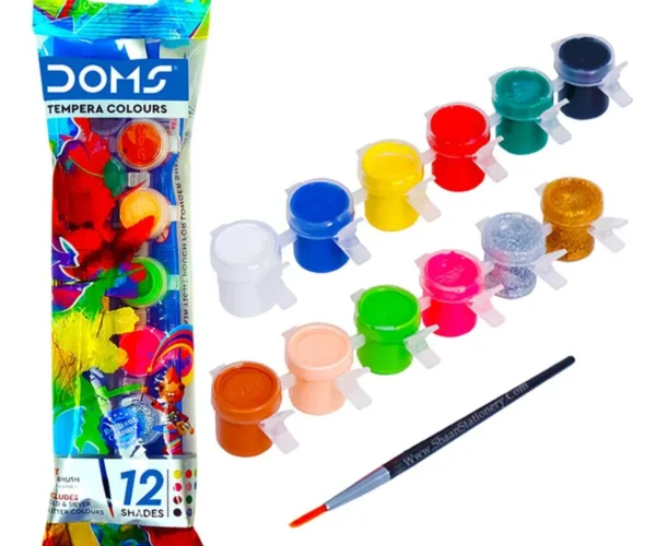 doms tempera colors12 shades with brush