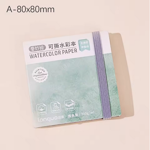 Languo Thick Paper Watercolor Book 8x8cm | Mini Sketchbook for Watercolor & Drawing