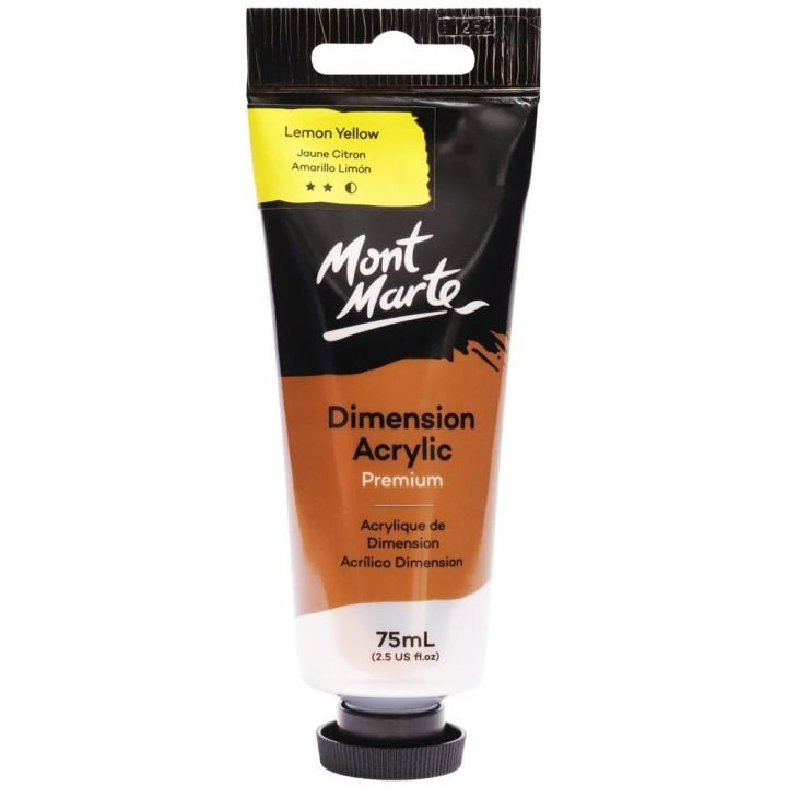 Mont Marte Dimension Acrylic Paint 75ml Lemon Yellow High Viscosity Artist Paint