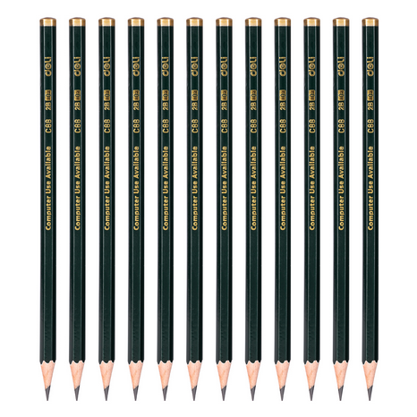 Deli EC88 2B Graphite Pencil Pack of 12 Smooth Writing & Drawing Pencils for School & Sketching