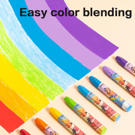 Deli EC228 Oil Pastel Set 12 Colors Smooth Drawing Pastels for Kids & Artists