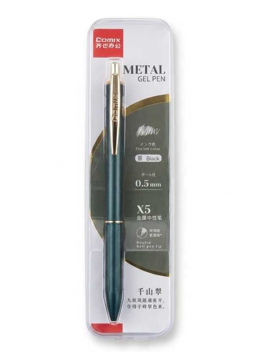 Comix X5 premium all-metal retractable Gel pen primarily designed for office, professional, and student use