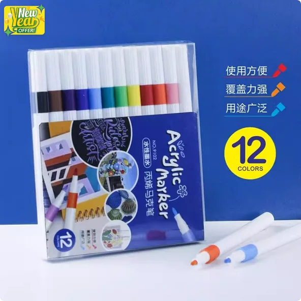 acrylic paint marker brush pens for rock painting, stone, ceramic, glass, wood, canvas