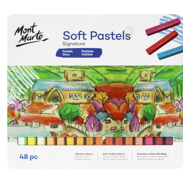 Mont Marte Signature Soft Pastels 48 Piece Tin Box Artist Color Set