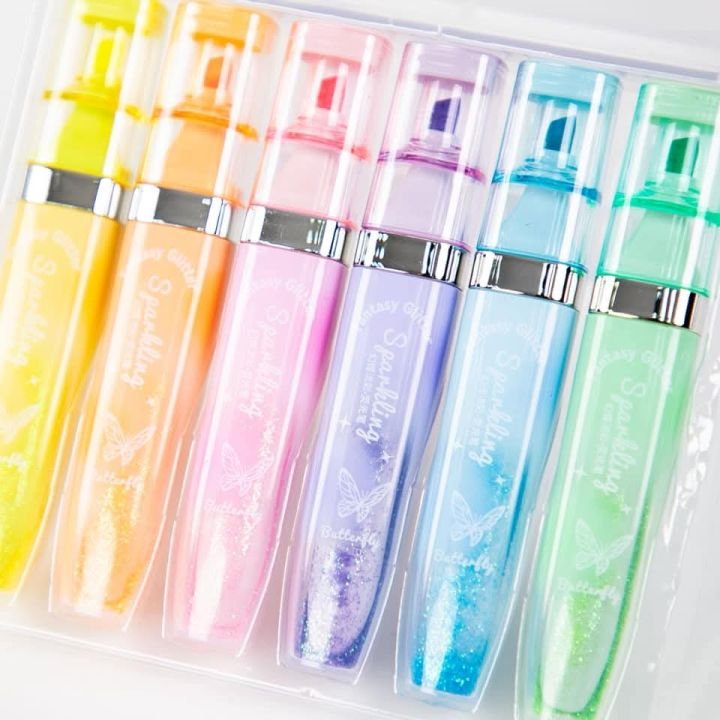 Sparkling Floationg Glitter Style Hilighter 6pcs set