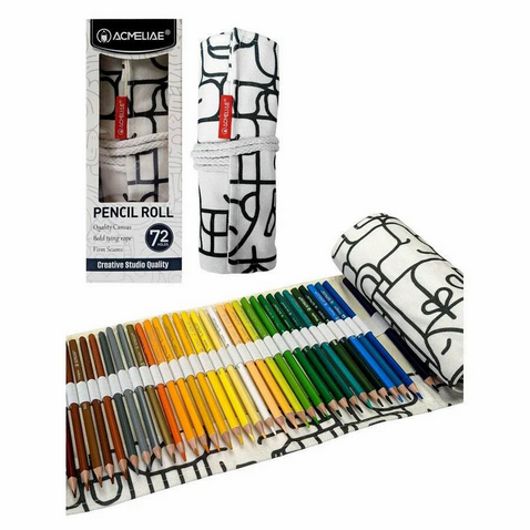 acmeliae pencil roll case for 48 & 72 pencils without pencil (only roll)