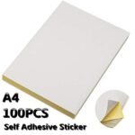 glossy a4 self adhesive sticker paper white 100 sheets